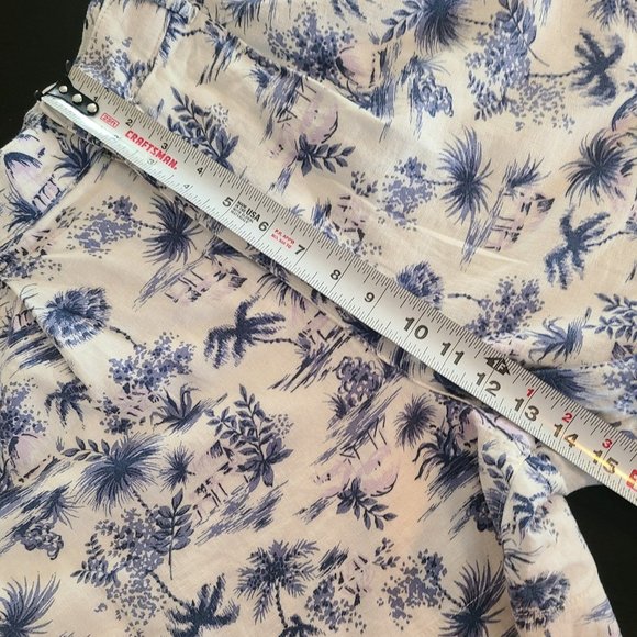 Abercrombie and Fitch Linen Blend Shorts Tropical Print Tailored Beach Resort M - Picture 6 of 10